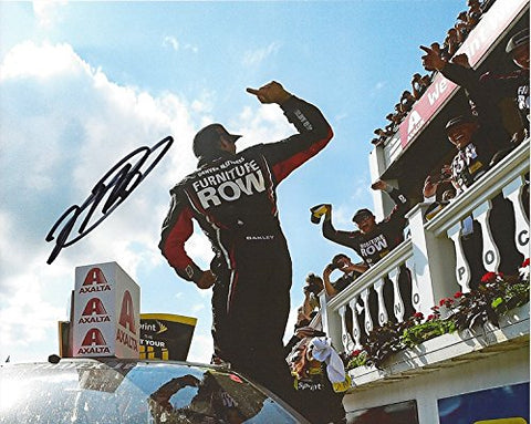 AUTOGRAPHED 2015 Martin Truex Jr. #78 Furniture Row Racing POCONO 400 RACE WIN (Victory Lane Celebration with Crew) Signed Collectible Picture NASCAR 8X10 Inch Glossy Photo with COA