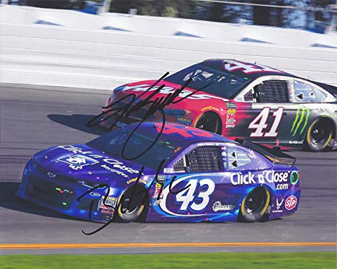 2X AUTOGRAPHED Bubba Wallace & Kurt Busch 2019 On-Track Racing (#43 Click N Close / #41 Haas) Dual Signed Picture 8X10 Inch NASCAR Glossy Photo with COA