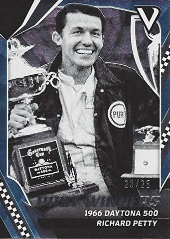 Richard Petty 2018 Panini Victory Lane Racing PAST WINNERS (1966 Daytona 500) Vintage Parallel Collectible NASCAR Trading Card #20/25