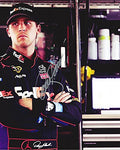 AUTOGRAPHED 2014 Denny Hamlin #11 FedEx Express Racing (Joe Gibbs Team) Garage Area Signed Picture NASCAR Glossy 8X10 inch Photo with COA