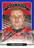 AUTOGRAPHED Cole Custer 2021 Panini Dronuss Racing RACE KINGS ROOKIE (#41 Haas Team) NASCAR CUP SERIES Rare Blue Parallel Insert Signed Collectible Trading Card with COA #148/199