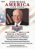 Dick Cheney 2016 Leaf Decision (Series 2) GOD BLESS AMERICA FLAG PATCH Rare Green Parallel Insert Relic Presidential Politics Collectible Trading Card