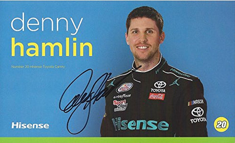 AUTOGRAPHED Denny Hamlin #20 Hisense Team (Joe Gibbs Racing) Xfinity Series Signed Collectible Picture 5X7 Inch NASCAR Hero Card Photo with COA
