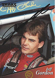 AUTOGRAPHED Jeff Gordon 1994 Traks Premium Racing FIRST RUN (#24 DuPont Rainbow Team) Hendrick Motorsports Vintage Signed NASCAR Collectible Trading Card with COA