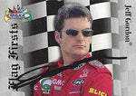 AUTOGRAPHED Jeff Gordon 1997 Maxx Racing FLAG FIRSTS (Charlotte First NASCAR Win) Hendrick Motorsports Vintage Insert Signed Collectible NASCAR Trading Card with COA and Toploader
