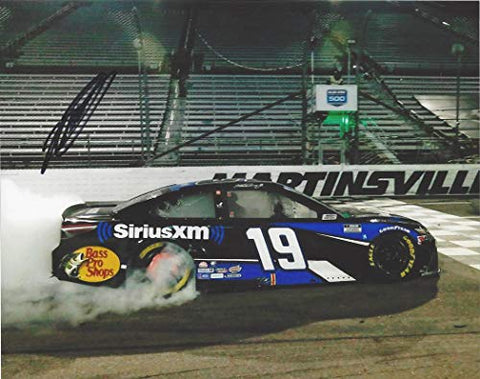 AUTOGRAPHED 2020 Martin Truex Jr. #19 Sirius Radio Toyota MARTINSVILLE RACE WIN (Victory Burnout with Empty Grandstands) NASCAR Cup Series Signed Picture 8X10 Inch Glossy Photo with COA