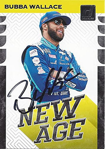 AUTOGRAPHED Bubba Wallace 2020 Panini Donruss Racing NEW AGE (#43 World Wide Technology Team) Richard Petty Motorsports Rare Insert Signed Collectible NASCAR Trading Card with COA