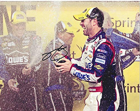 AUTOGRAPHED Jimmie Johnson #48 Team Lowes Racing CHAMPIONSHIP WIN (Victory Lane Celebration) Hendrick Motorsports Signed Picture 8X10 Inch NASCAR Glossy Photo with COA