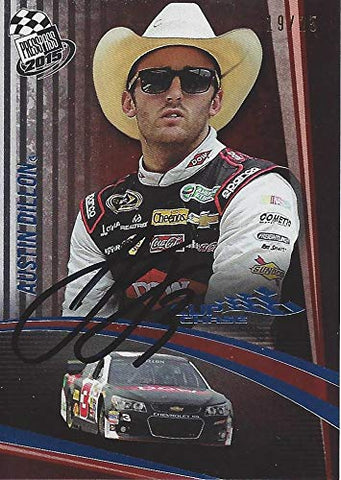 AUTOGRAPHED Austin Dillon 2015 Press Pass Racing Cup Chase Edition (#3 Dow Team) Rare Blue Parallel Insert Signed NASCAR Collectible Trading Card with COA #19/25
