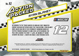 AUTOGRAPHED Ryan Blaney 2019 Panini Donruss Racing ACTION PACKED (#12 Menards Team Penske) Monster Cup Series Signed NASCAR Collectible Trading Card with COA