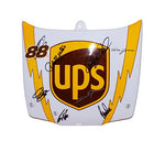 7X AUTOGRAPHED Dale Jarrett/Robert Yates & 5 Pit Crew Members 2006 UPS RACING TEAM (Nextel Cup Series) 14X14 Inch Replica Plastic NASCAR Mini Hood with COA