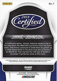 AUTOGRAPHED Jimmie Johnson 2018 Panini Certified Racing (#48 Lowes For Pros Team) Hendrick Motorsports Monster Cup Series Chrome Signed NASCAR Collectible Trading Card with COA