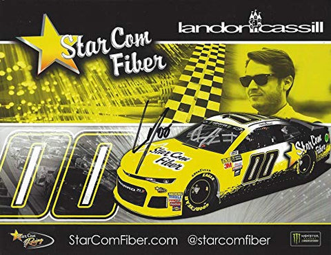 AUTOGRAPHED 2018 Landon Cassill #00 Star Com Fiber Camaro Racing (Monster Energy Cup Series) Signed Collectible Picture 9X11 Inch NASCAR Hero Card Photo with COA