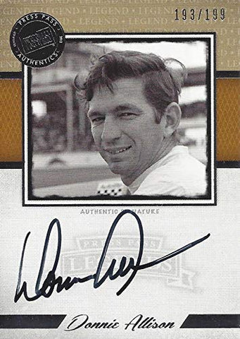 AUTOGRAPHED Donnie Allison 2013 Press Pass Legends Racing CERTIFIED SIGNATURE (Alabama Gang) Signed Collectible NASCAR Trading Card