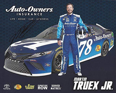 AUTOGRAPHED 2018 Martin Truex Jr. #78 Auto-Owners Insurance Team (Furniture Row Racing Final Season) Monster Energy Cup Series Signed Collectible Picture 8X10 Inch NASCAR Hero Card Photo with COA