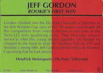 AUTOGRAPHED Jeff Gordon 1994 Action Packed Racing ROOKIE'S FIRST WIN (Daytona 125 Race Winner) #24 DuPont Rainbow Hendrick Motorsports Vintage Signed NASCAR Collectible Trading Card with COA