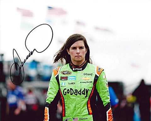 AUTOGRAPHED 2015 Danica Patrick #10 GoDaddy Racing (Stewart-Haas Team) Garage Area Signed Picture NASCAR Glossy 8X10 Photo with COA
