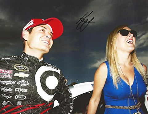 AUTOGRAPHED Kyle Larson #42 Target Black Racing PRE-RACE PIT ROAD WITH WIFE (Sprint Cup Series) Ganassi Team Signed Collectible Picture NASCAR 9X11 Inch Glossy Photo with COA