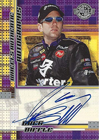 AUTOGRAPHED Greg Biffle 2004 Wheels Racing AUTHENTIC SIGNATURE (Charter Team) Busch Series Signed Collectible NASCAR Trading Card