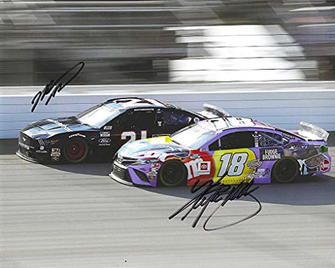 2X AUTOGRAPHED Kyle Busch & Matt DiBenedetto 2020 On-Track Racing (#18 M&Ms Fudge Brownie / #21 Motorcraft) NASCAR Cup Series Signed Picture 8X10 Inch Glossy Photo with COA