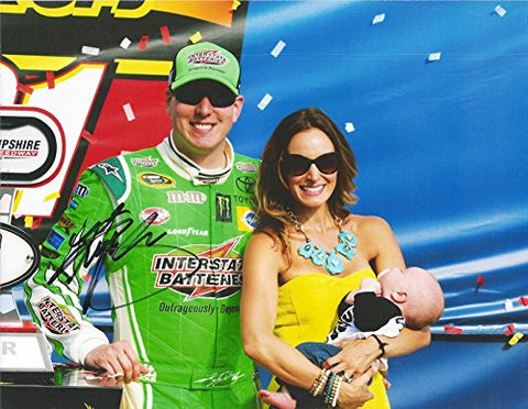 AUTOGRAPHED 2015 Kyle Busch #18 Interstate Batteries Racing NEW HAMPSHIRE RACE WIN (Victory Lane with Family) Gibbs Signed Collectible Picture NASCAR 9X11 Inch Glossy Photo with COA