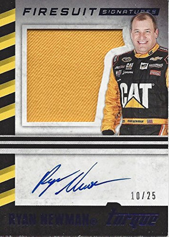 RYAN NEWMAN 2016 Panini Torque FIRESUIT SIGNATURES AUTOGRAPH (Yellow Patch) #31 CAT Racing Insert Collectible NASCAR Trading Card #10/25