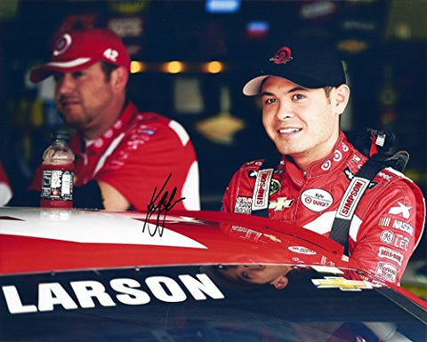 AUTOGRAPHED 2015 Kyle Larson #42 Target Racing (Ganassi Team) Garage Area 8X10 Signed Picture NASCAR Glossy Photo with COA