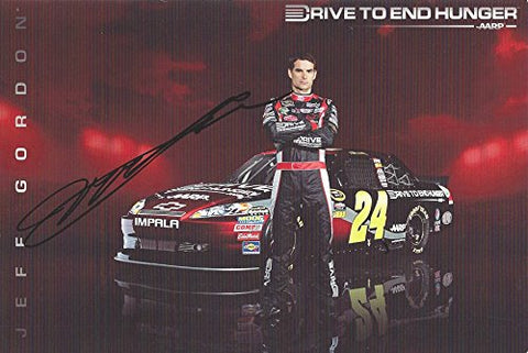 AUTOGRAPHED 2012 Jeff Gordon #24 AARP/Drive to End Hunger Racing Signed Picture 6X9 Inch NASCAR Hero Card Photo with COA