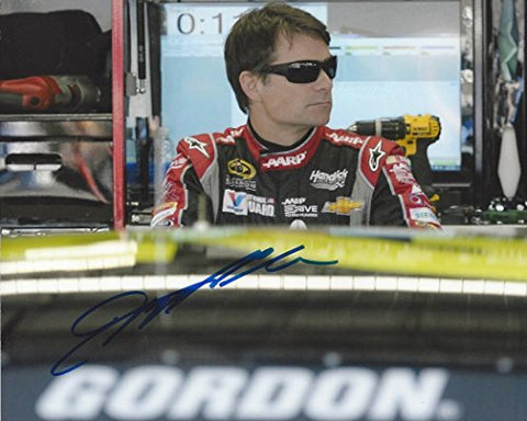 AUTOGRAPHED Jeff Gordon #24 AARP/Drive to End Hunger Racing GARAGE AREA (Hendrick Motorsports) Sprint Cup Series Signed Collectible Picture NASCAR 8X10 Inch Glossy Photo with COA