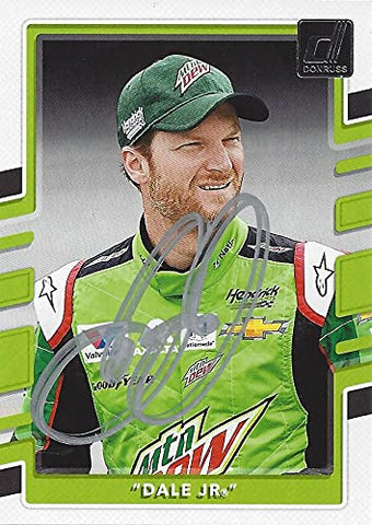 AUTOGRAPHED Dale Earnhardt Jr. 2018 Panini Donruss Racing (#88 Mountain Dew Team) Hendrick Motorsports Signed NASCAR Collectible Trading Card with COA