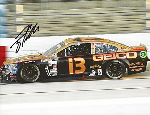AUTOGRAPHED 2017 Ty Dillon #13 Geico Team DARLINGTON THROWBACK CAR (Monster Energy Cup Series) Germain Racing On-Track Signed Collectible Picture NASCAR 9X11 Inch Glossy Photo with COA