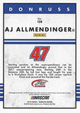 AUTOGRAPHED AJ Allmendinger 2018 Panini Donruss Racing (JTG Daugherty Racing) Monster Energy Cup Series Signed NASCAR Collectible Trading Card with COA
