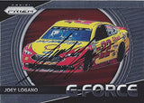 Joey Logano 2018 Panini Prizm Racing G FORCE (#22 Shell Pennzoil Car) Team Penske Sprint Cup Series Insert Penske Monster Cup Series Signed NASCAR Collectible Trading Card with COA