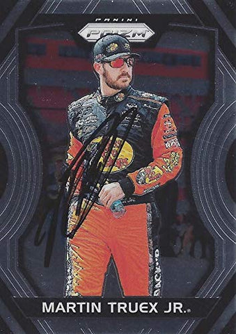 AUTOGRAPHED Martin Truex Jr. 2018 Panini Prizm Racing (#78 Bass Pro Shops) Furniture Row Toyota Team Chrome Signed NASCAR Collectible Trading Card with COA