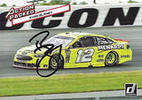 AUTOGRAPHED Ryan Blaney 2019 Panini Donruss Racing ACTION PACKED (#12 Menards Team Penske) Monster Cup Series Signed NASCAR Collectible Trading Card with COA
