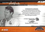 Tiny Lund 2006 Press Pass Legends RACING ARTIFACTS (Race-Used Memorabilia Vintage Firesuit) Signed Collectible NASCAR Trading Card #027/199