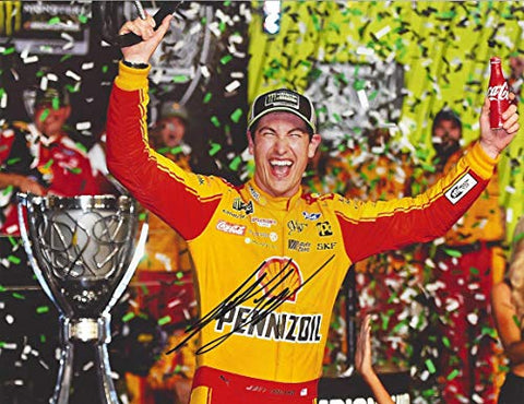AUTOGRAPHED 2018 Joey Logano #22 Shell Racing MONSTER ENERGY CUP SERIES CHAMPION (Victory Lane Celebration) Signed Collectible Picture 9X11 Inch NASCAR Glossy Photo with COA