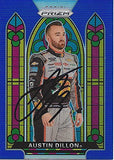 AUTOGRAPHED Austin Dillon 2020 Panini Prizm STAINED GLASS BLUE PRIZM (#3 Bass Pro Shops) Richard Childress Racing Rare Insert Signed NASCAR Collectible Trading Card with COA