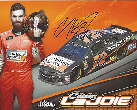 AUTOGRAPHED 2018 Corey LaJoie #72 Schluter Systems Chevrolet Camaro Team (TriStar Motorsports) Monster Energy Cup Series Signed Collectible Picture 8X10 Inch NASCAR Hero Card Photo with COA