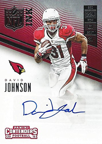 DAVID JOHNSON 2016 Panini Contenders Football NFL INK AUTOGRAPH (Arizona Cardinals) Rare Signed Insert NFL Collectible Football Trading Card