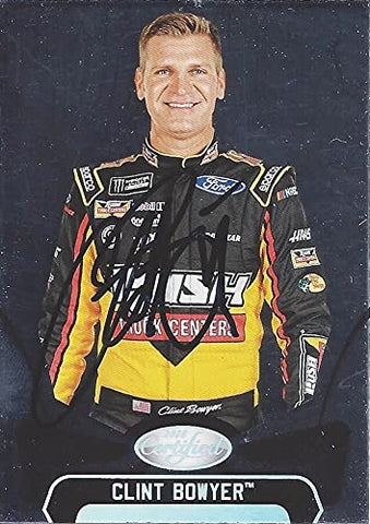 AUTOGRAPHED Clint Bowyer 2018 Panini Certified (#14 Rush Truck Centers Team) Stewart-Haas Racing Chrome Signed NASCAR Collectible Trading Card with COA