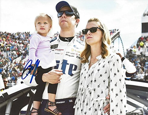 AUTOGRAPHED 2017 Brad Keselowski #2 Miller Lite Racing NATIONAL ANTHEM WITH FAMILY (Monster Energy Cup Series) Team Penske Signed Collectible Picture NASCAR 9X11 Inch Glossy Photo with COA