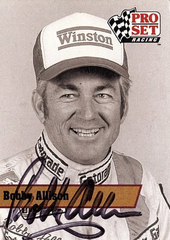 AUTOGRAPHED Bobby Allison 1991 Pro Set Racing WINSTON CUP SERIES Vintage NASCAR Legend Trading Card w/COA
