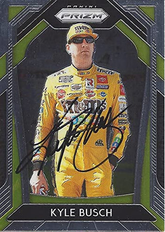 AUTOGRAPHED Kyle Busch 2020 Panini Prizm (#18 M&Ms Team) Joe Gibbs Racing NASCAR Cup Series Signed Collectible Trading Card with COA