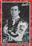 AUTOGRAPHED Ryan Blaney 2018 Panini Donruss Racing STUDIO (#21 Wood Brothers Team) Monster Cup Series Red Parallel Insert Signed NASCAR Collectible Trading Card with COA #180/999