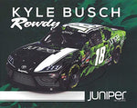 AUTOGRAPHED 2019 Kyle Busch #18 Juniper Networks Toyota Supra Team (Joe Gibbs Racing) Xfinity Series Signed Collectible Picture 8X10 Inch NASCAR Hero Card Photo with COA