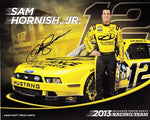 AUTOGRAPHED 2013 Sam Hornish Jr. #12 Alliance Truck Parts Mustang Signed 8X10 NASCAR Hero Card Photo with COA