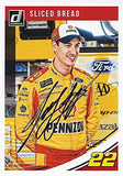AUTOGRAPHED Joey Logano 2019 Panini Donruss Racing SLICED BREAD (#22 Shell Pennzoil) Team Penske Monster Cup Series Signed NASCAR Collectible Trading Card with COA