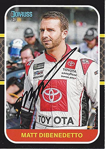 AUTOGRAPHED Matt DiBenedetto 2020 Panini Donrus (#95 Toyota Team) Levine Family Racing Monster Cup Series Black Border Signed NASCAR Collectible Trading Card with COA