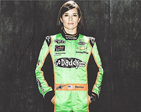 AUTOGRAPHED 2014 Danica Patrick #10 GoDaddy Racing Team MEDIA DAY POSE (Stewart-Haas) Signed Picture 8X10 NASCAR Glossy Photo with COA